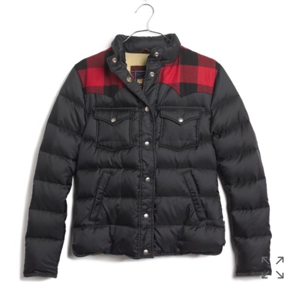 Penfield down jacket Black with buffalo plaid SML